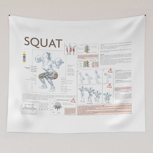 Item preview, Squat - Exercise Diagram designed and sold by superfitstuff.