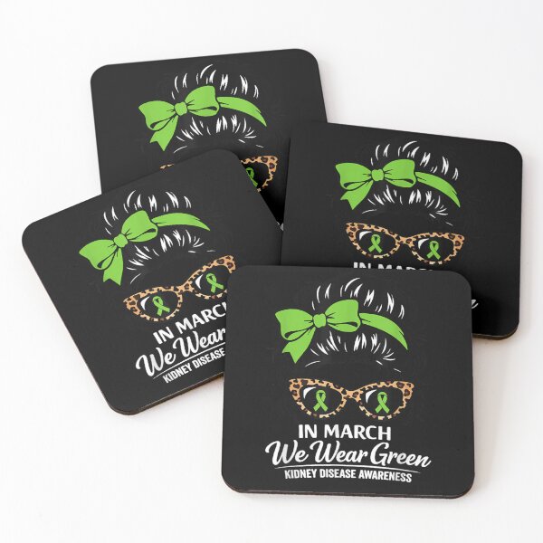 Item preview, In March We Wear Green Kidney Disease Awareness Messy Bun Ribbon designed and sold by StuZabine.