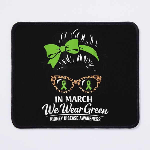 Item preview, In March We Wear Green Kidney Disease Awareness Messy Bun Ribbon designed and sold by StuZabine.