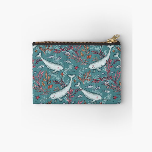 Item preview, Narwhal Toile - teal blue designed and sold by micklyn.