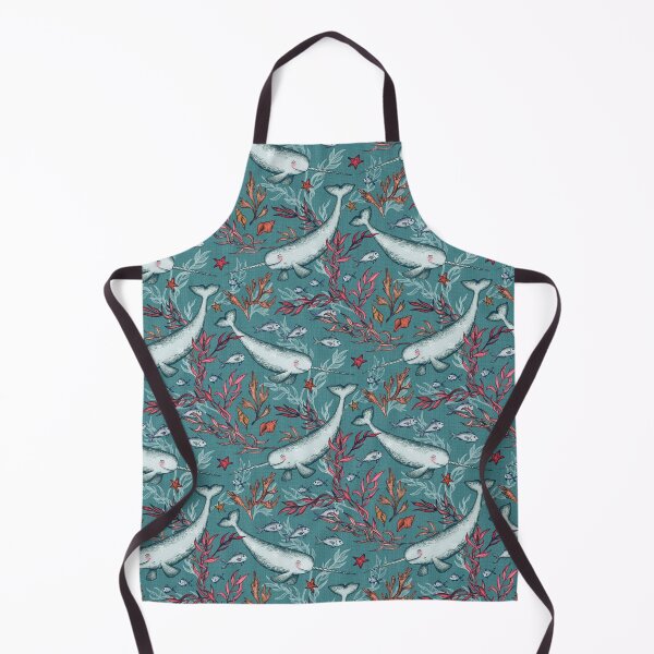 Item preview, Narwhal Toile - teal blue designed and sold by micklyn.
