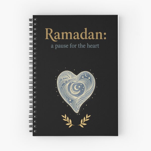 Item preview, Ramadan: A Pause for the Heart – Elegant Crescent Heart Spiritual Art designed and sold by ArthUpscale.