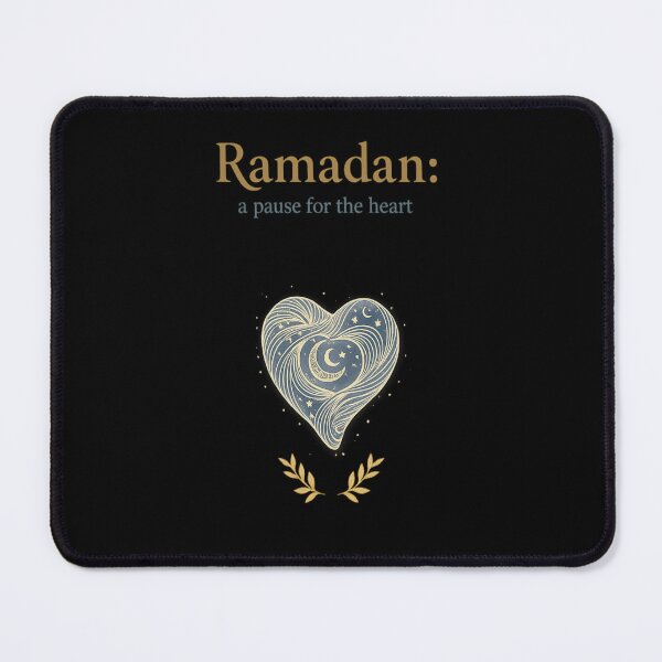 Item preview, Ramadan: A Pause for the Heart – Elegant Crescent Heart Spiritual Art designed and sold by ArthUpscale.