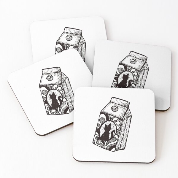 Item preview, Hand Drawn Kitty Milk Carton Black & White designed and sold by Nicki Oren Designs.