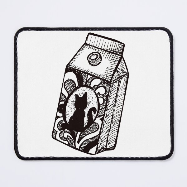 Item preview, Hand Drawn Kitty Milk Carton Black & White designed and sold by Nicki Oren Designs.