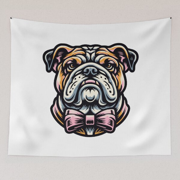 Item preview, Bulldog with Pink Bowtie  designed and sold by CeliaZnx.