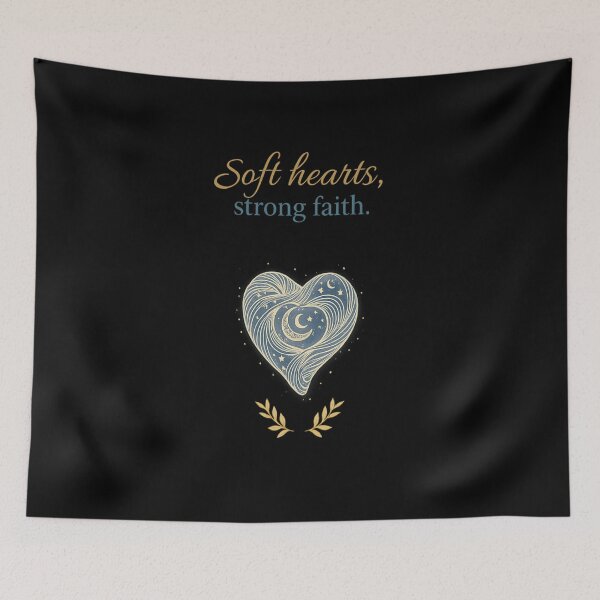 Item preview, Soft Hearts, Strong Faith – Elegant Ramadan Crescent Heart Art designed and sold by ArthUpscale.