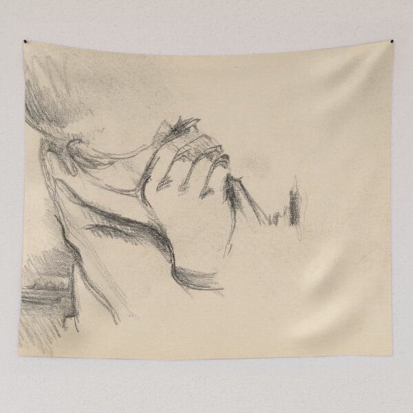 Item preview, Hand and Shoulder of a Boy by Paul Cézanne: Charcoal Figure Study Poster designed and sold by artofuniverse.