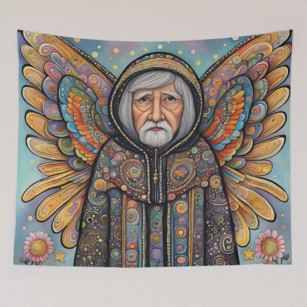Item preview, Angel Pensioner with wings wearing a hoodie designed and sold by Colin Bentham.