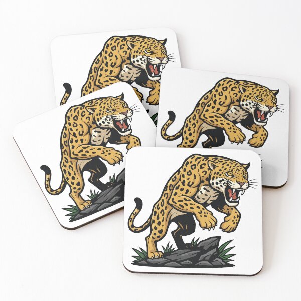 Item preview, Wild Jaguar Rock Jumping Feline Mascot designed and sold by PixelStudioBe.