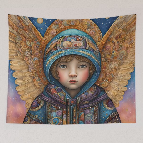 Item preview, Angel Pensioner with wings wearing a hoodie designed and sold by Colin Bentham.