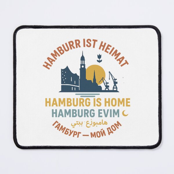 Item preview, Hamburg Is Home T-Shirt – Multilingual Hamburg Skyline Germany Pride Graphic Tee designed and sold by Globalcitytees.