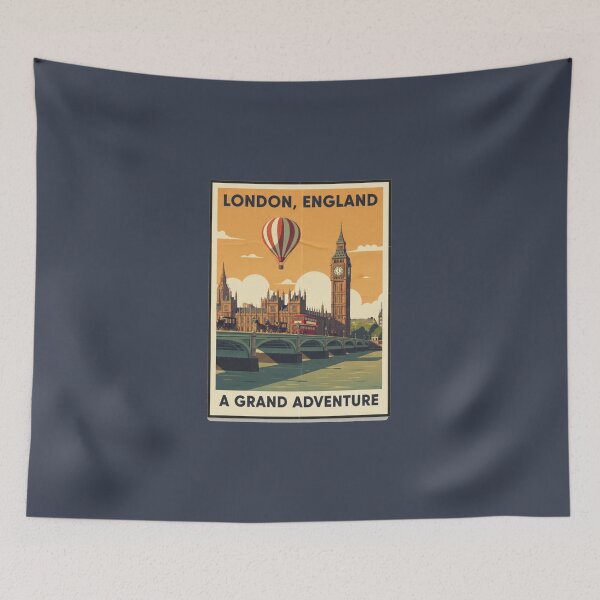 Item preview, London England Retro Travel Poster - A Grand Adventure Vintage Wall Art designed and sold by freackly.