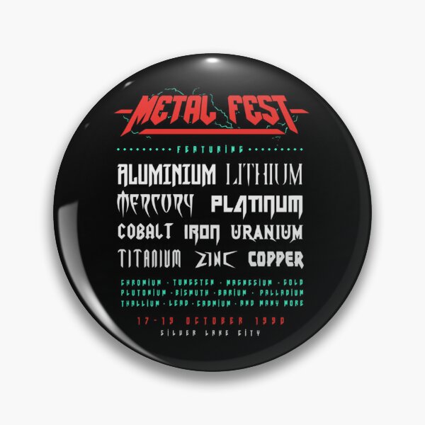 Item preview, Metal Fest Rlumnium Lithum Platinum Cobalt Iron Uranium Titanium Zins Copper  designed and sold by Killian Ward.