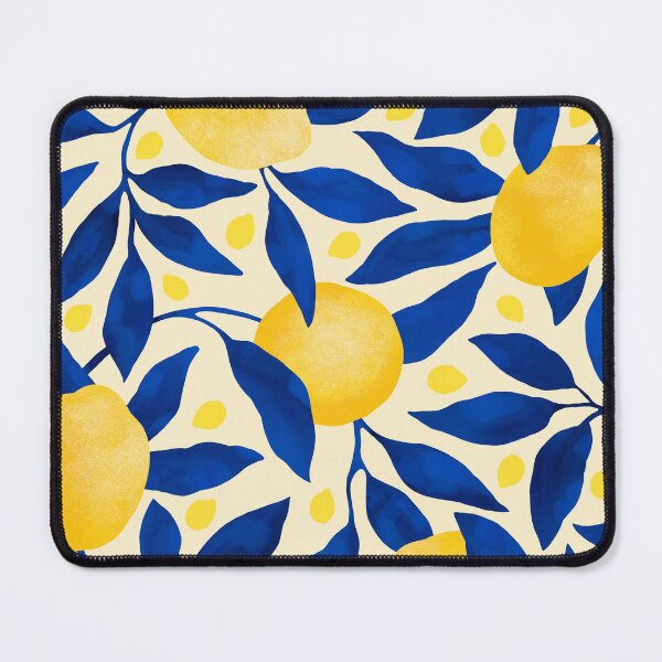 Item preview, Italian Citrus Market Lemons - Cobalt Blue and Lemon Yellow designed and sold by ilonaalyamani.