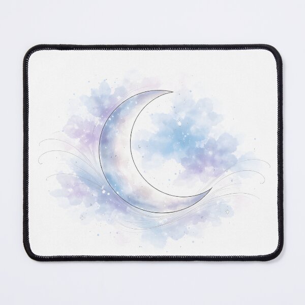 Item preview, Minimalist Crescent Moon Watercolor Line Art – Celestial Dreamy Wall Decor designed and sold by Lumora Realm.