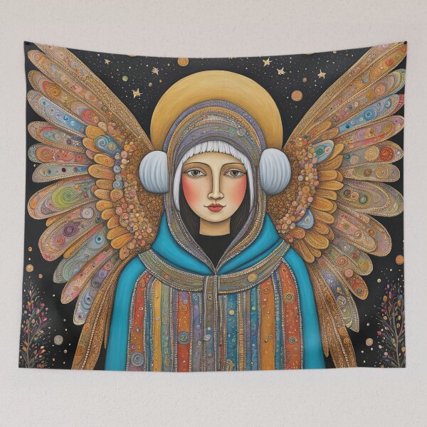 Item preview, Angel Pensioner with wings wearing a hoodie designed and sold by Colin Bentham.