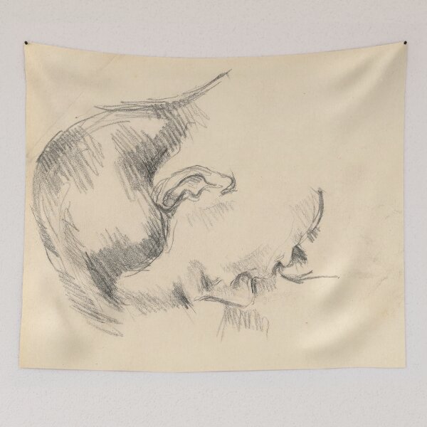Item preview, Head of the Artists Son by Paul Cézanne: Minimalist Portrait Study Poster designed and sold by artofuniverse.