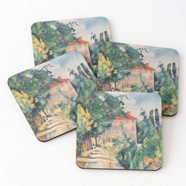 Item preview, House With Red Roof by Paul Cézanne: Post Impressionist Fine Art Print designed and sold by artofuniverse.