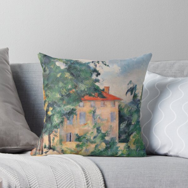 Item preview, House With Red Roof by Paul Cézanne: Post Impressionist Fine Art Print designed and sold by artofuniverse.