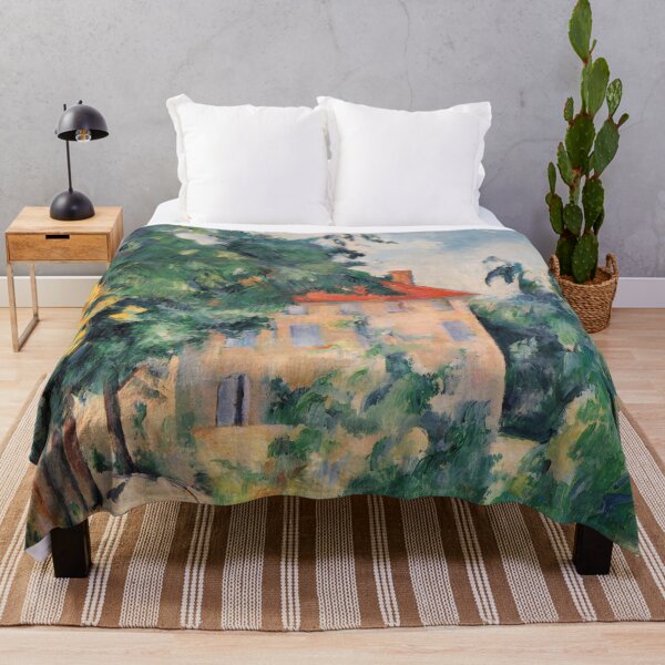 Item preview, House With Red Roof by Paul Cézanne: Post Impressionist Fine Art Print designed and sold by artofuniverse.
