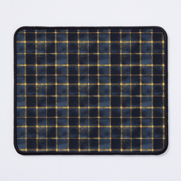 Item preview, Midnight Navy Plaid with Golden Grid Texture designed and sold by QuietBloom80.