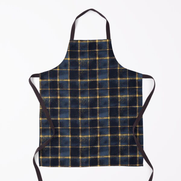 Item preview, Midnight Navy Plaid with Golden Grid Texture designed and sold by QuietBloom80.