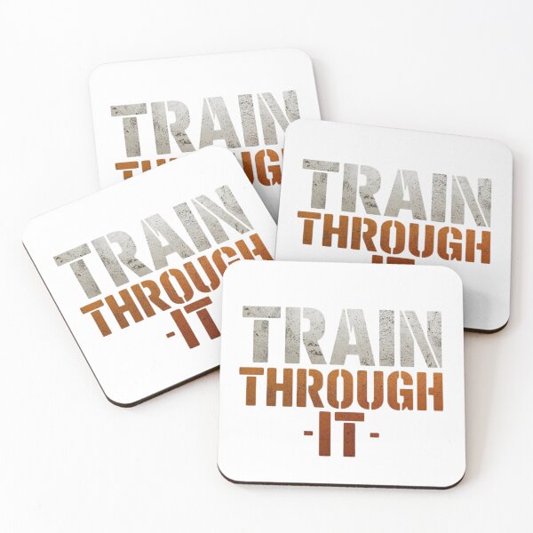 Aperçu de l'œuvre T-shirt de gym « Train Through It » | Citation de motivation pour l'entraînement créée et vendue par guchieworldcollection.