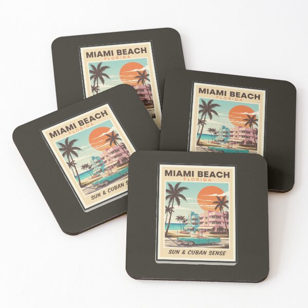Item preview, Miami Beach Florida Retro Travel Poster - Art Deco Vintage Beach Art designed and sold by freackly.