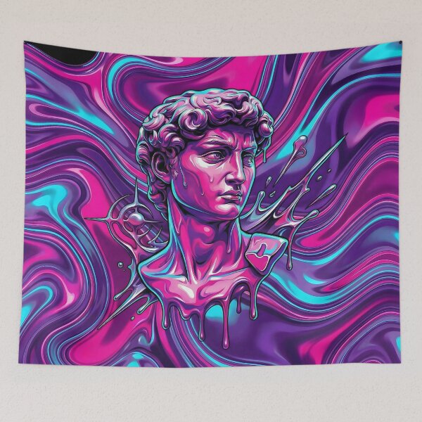 Item preview, Vaporwave Melting Statue Acid Graphic Greek Bust 2026 designed and sold by MarCinu Art.