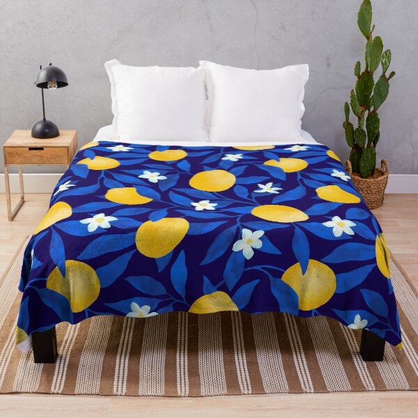 Item preview, Italian Citrus Market Lemons - Deep indigo & Cobalt blue designed and sold by ilonaalyamani.
