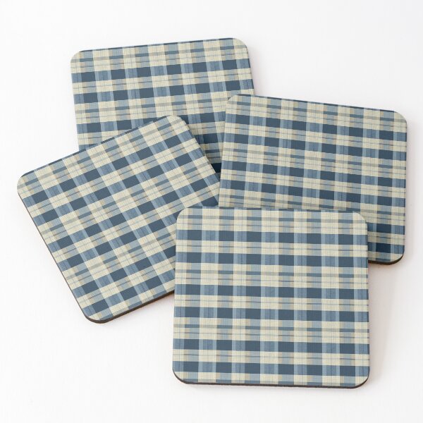 Item preview, Coastal Blue Plaid with Linen Texture Blocks designed and sold by QuietBloom80.