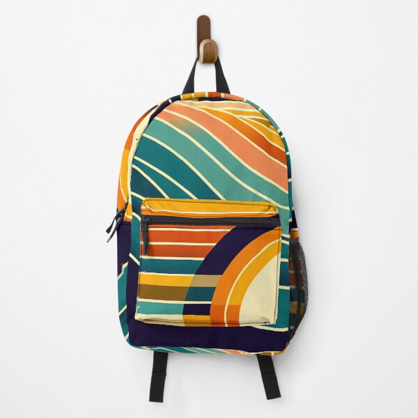 Item preview, Geometric Sunset Sailboat Over Colour-Block Waves designed and sold by InkSmithery.