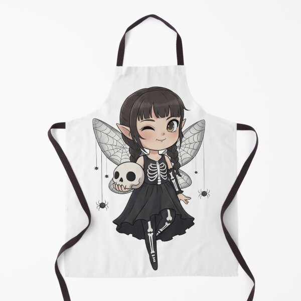 Item preview, Gothic Chibi Fairy with Skull and Spider Web Wings designed and sold by Tw1nsAIArt.