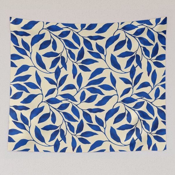 Item preview, Painterly Blue Foliage On Warm Ivory Extra Large designed and sold by ilonaalyamani.