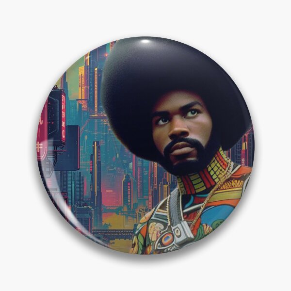 Item preview, Afrofuturist 1994 cyberpunk action movie poster – Neon Cyberpunk City Pulp Poster Art designed and sold by DiamondSkyShirt.