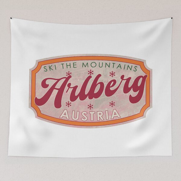 Item preview, Arlberg, Austria, Ski, textured skiing badge designed and sold by Wanderful-roads.