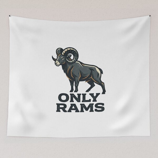 Item preview, Only Rams - Distressed Mountain Ram Horns Silhouette Graphic designed and sold by PopPizzazz.