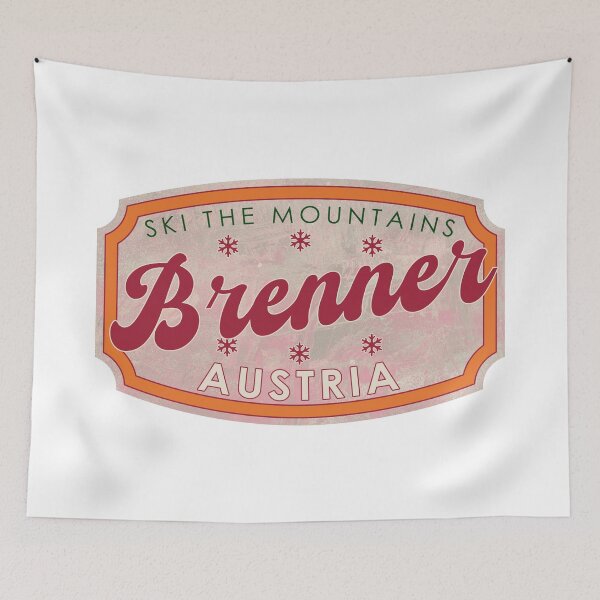 Item preview, Brenner, Austria, Ski, textured skiing badge designed and sold by Wanderful-roads.