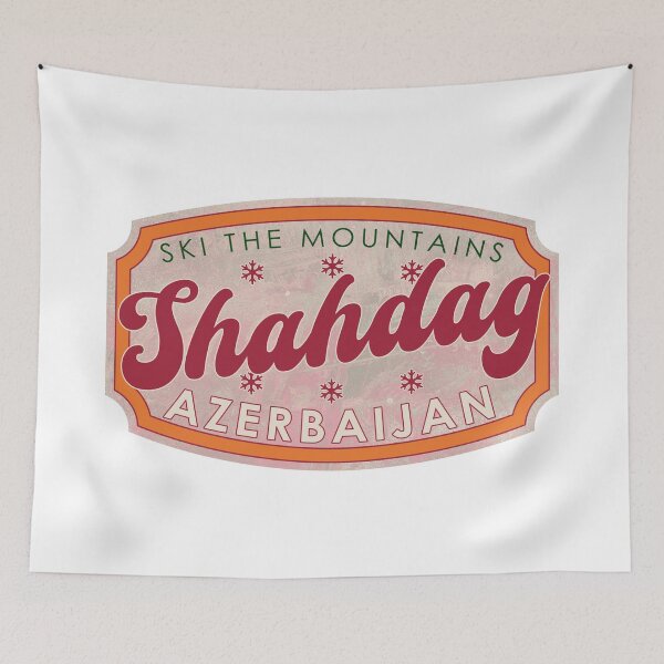 Item preview, Shahdag, Azerbaijan, Ski, textured skiing badge designed and sold by Wanderful-roads.