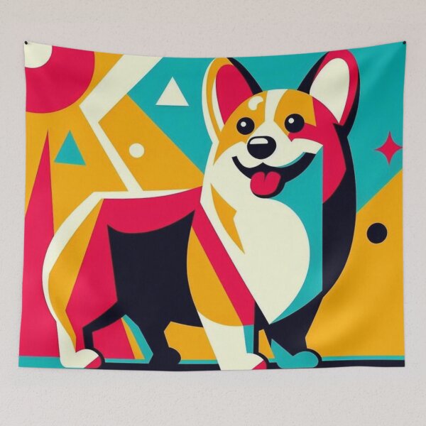 Item preview, Geometric Corgi – Vibrant Abstract Design designed and sold by Dogandesighn.