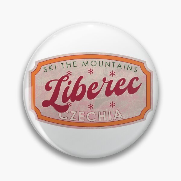 Item preview, Liberec, Czechia, Ski, textured skiing badge designed and sold by Wanderful-roads.