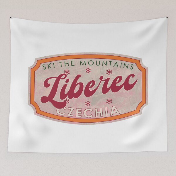 Item preview, Liberec, Czechia, Ski, textured skiing badge designed and sold by Wanderful-roads.
