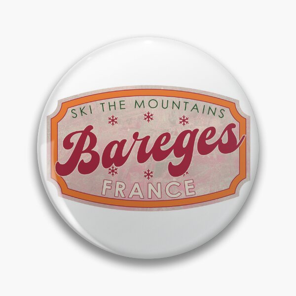 Item preview, Bareges, France, Ski, textured skiing badge designed and sold by Wanderful-roads.