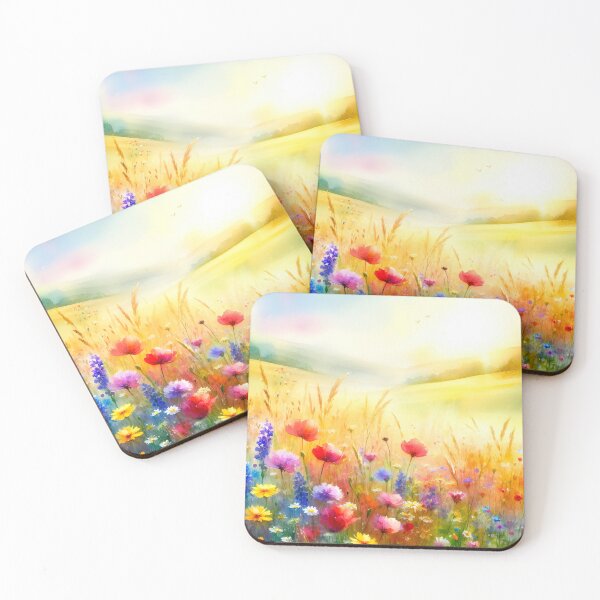 Item preview, Field of vibrant wildflowers at dawn designed and sold by paulrommer.