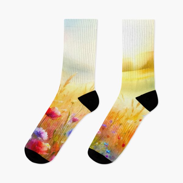 Item preview, Field of vibrant wildflowers at dawn designed and sold by paulrommer.