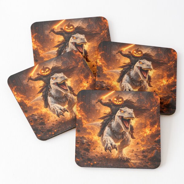 Item preview, Headless Horseman Raptor Rampage – Apocalyptic Halloween Art designed and sold by TheHorsemanRidesAgain.