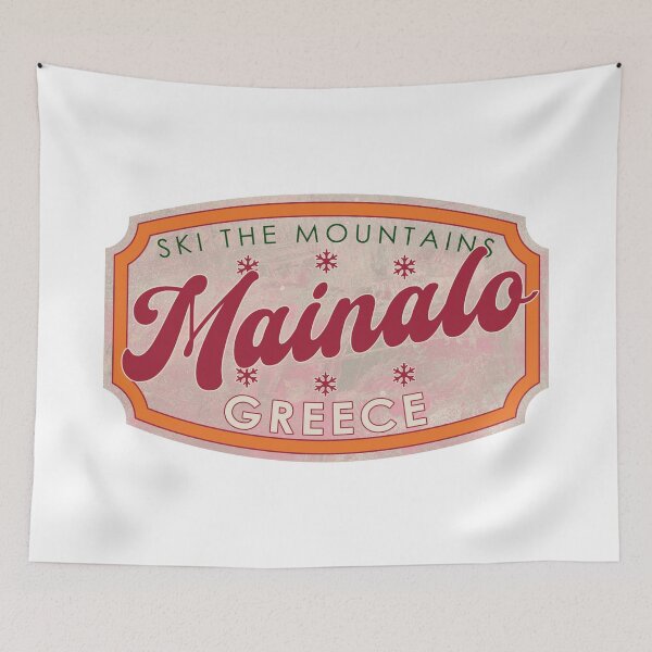 Item preview, Mainalo, Greece, Ski, textured skiing badge designed and sold by Wanderful-roads.