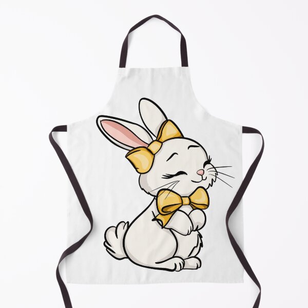 Item preview, Happy Easter White Bunny with Gold Bows - Cute Kawaii Rabbit designed and sold by LYAN-STORE.