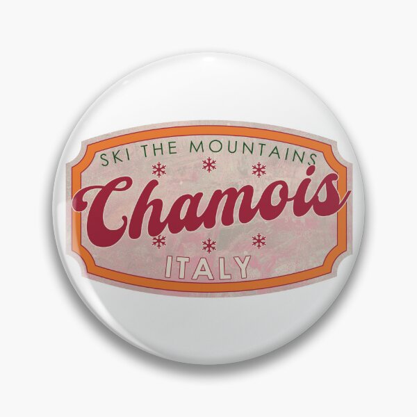 Item preview, Chamois, Italy, Ski, textured skiing badge designed and sold by Wanderful-roads.